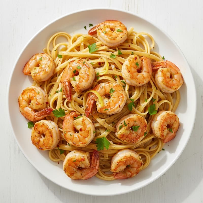 Garlic Butter Shrimp Scampi with Linguine