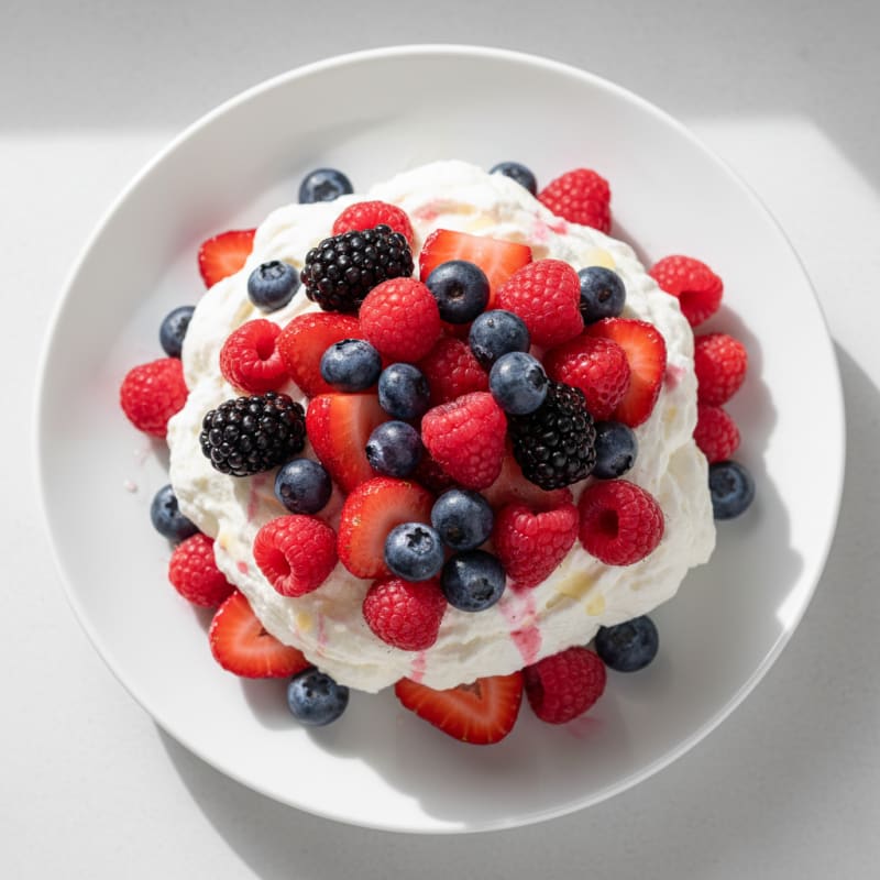 Silky Greek Yogurt Protein Mousse with Mixed Berries
