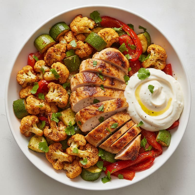 Chicken Shawarma Bowl with Roasted Vegetables
