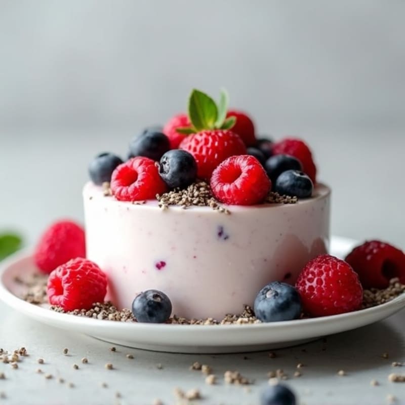 Greek Yogurt Protein Mousse with Mixed Berries