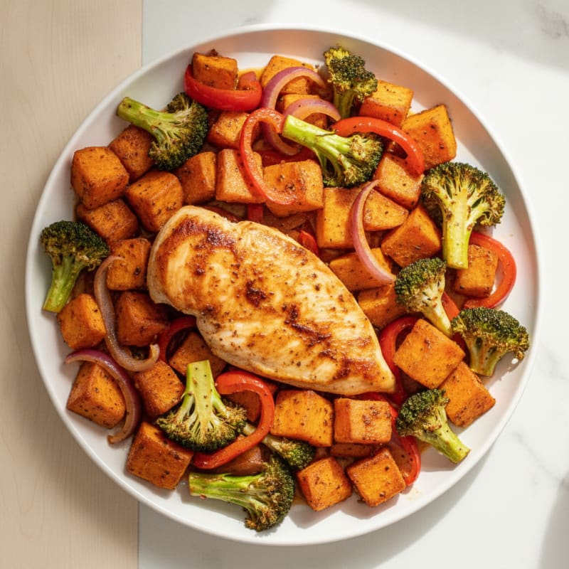 Chicken and Roasted Vegetable Skillet