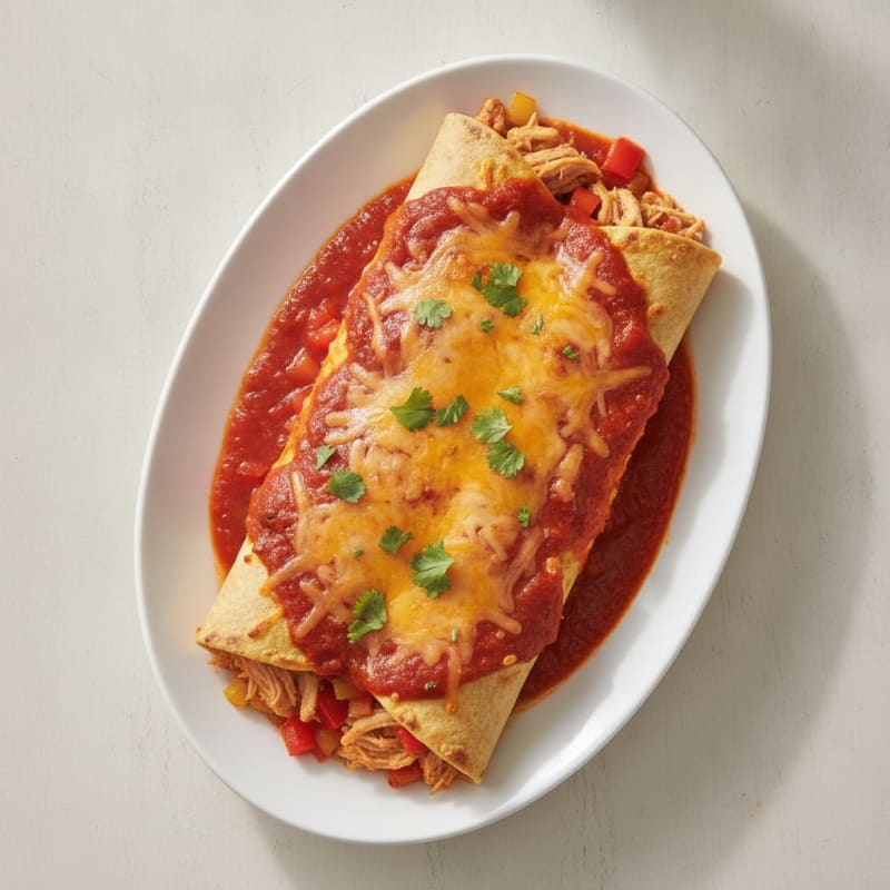 Chicken Enchiladas with Red Chili Sauce