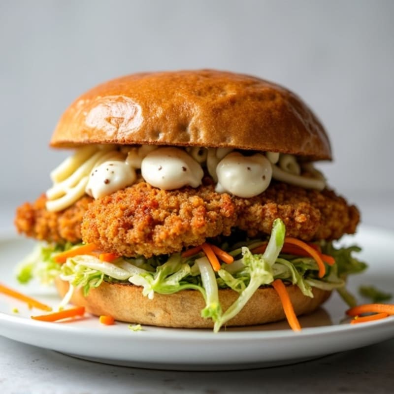Crispy Baked Chicken Sandwich with Creamy Slaw