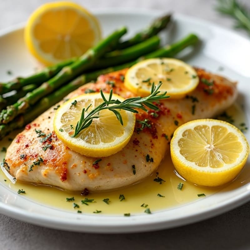 Sheet Pan Lemon Herb Roasted Chicken and Crispy Asparagus