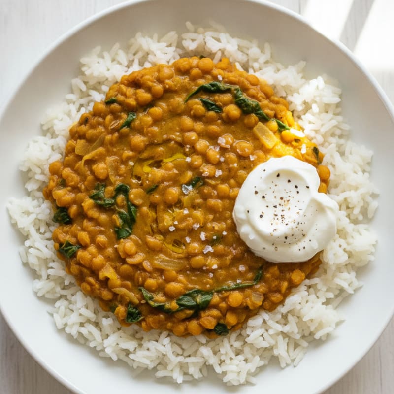 Hearty Lentil Dahl with Basmati Rice