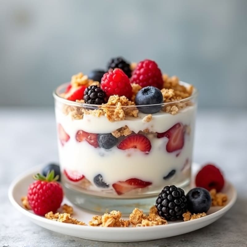 Creamy Greek Yogurt Protein Parfait with Mixed Berries