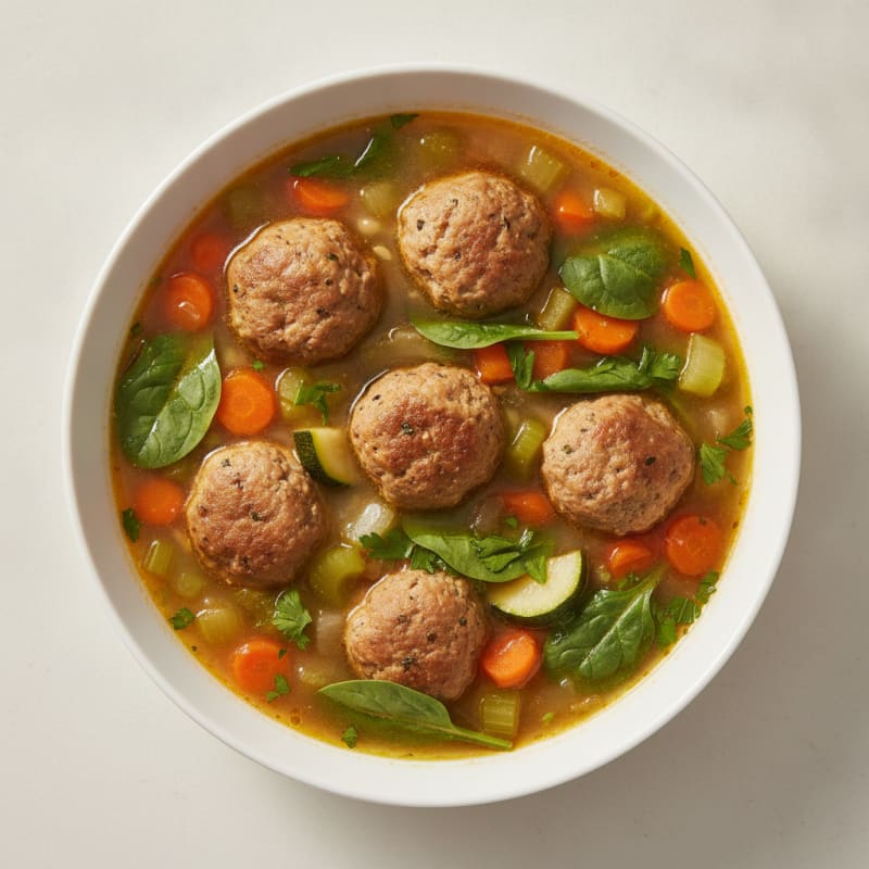 Hearty Meatball and Vegetable Soup