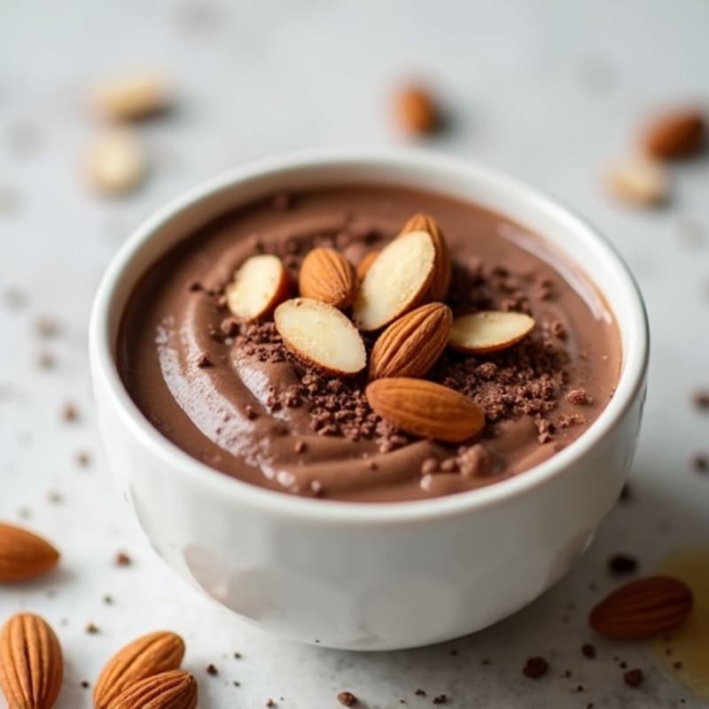 Creamy Chocolate Protein Pudding with Toasted Almonds