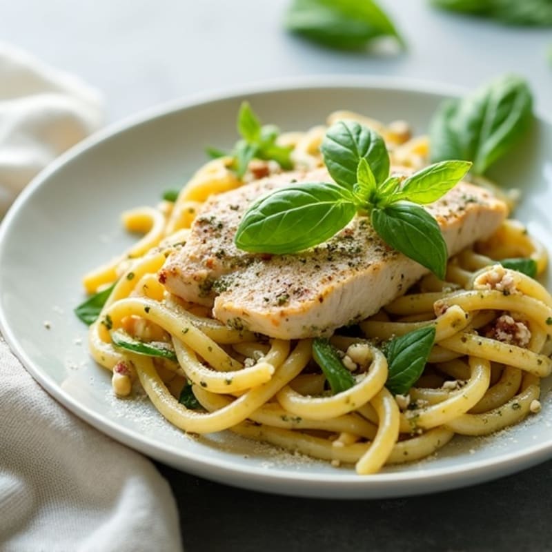 Creamy Pesto Chicken Pasta with Fresh Herbs