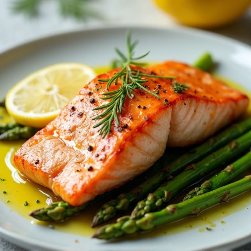 Lemon Herb Grilled Salmon with Asparagus