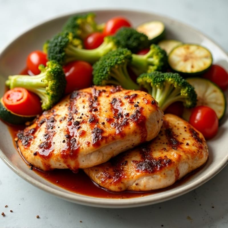 Sheet Pan BBQ Ranch Chicken with Roasted Vegetables