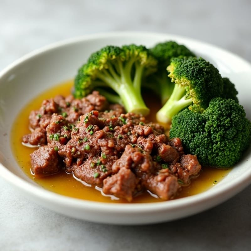 Lean Ground Beef and Crispy Roasted Broccoli