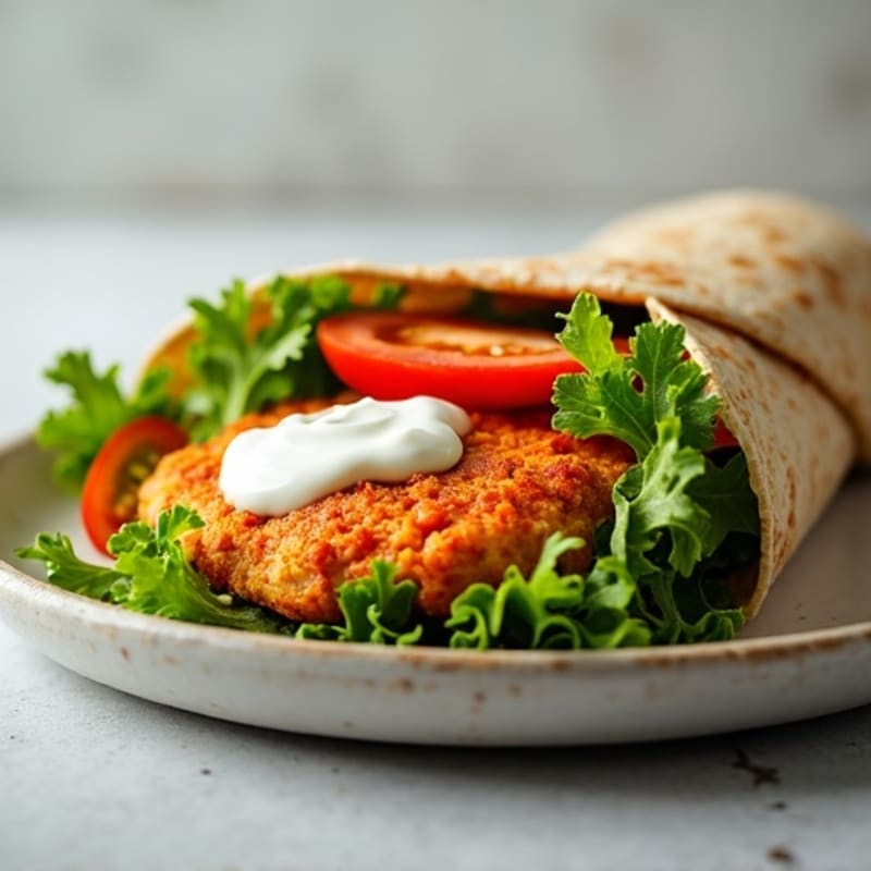 Crispy Buffalo Chicken Wrap with Fresh Greens