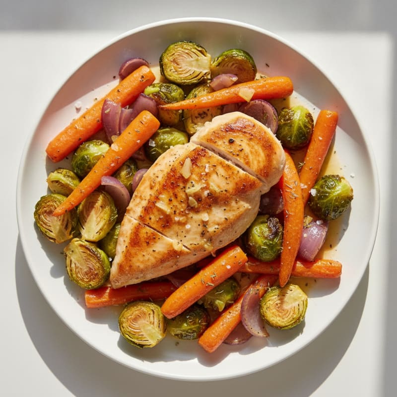 Pan-Seared Chicken with Roasted Vegetables
