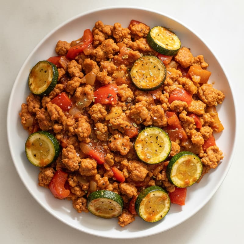 Zesty Ground Turkey and Vegetable Skillet