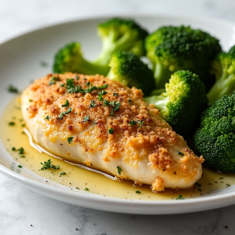 Herb-Crusted Baked Chicken with Roasted Broccoli