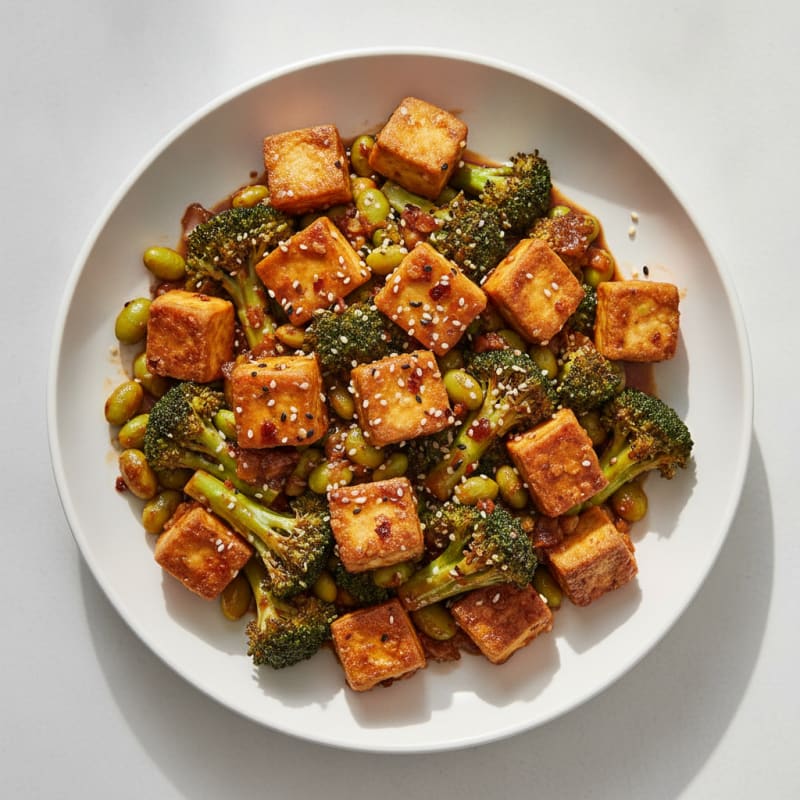 Sesame Tofu and Broccoli Stir-Fry