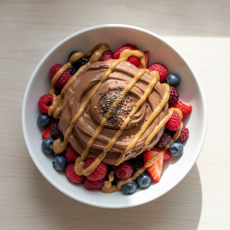 High-Protein Chocolate Berry Greek Yogurt Parfait