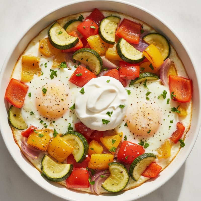 Baked Eggs with Roasted Vegetables
