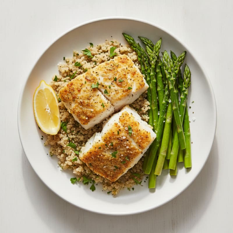 Lemon-Herb Baked Cod with Asparagus
