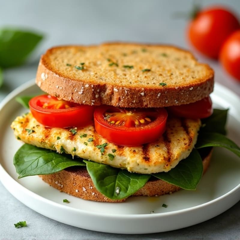 Fresh Pesto Chicken Sandwich with Roasted Tomatoes