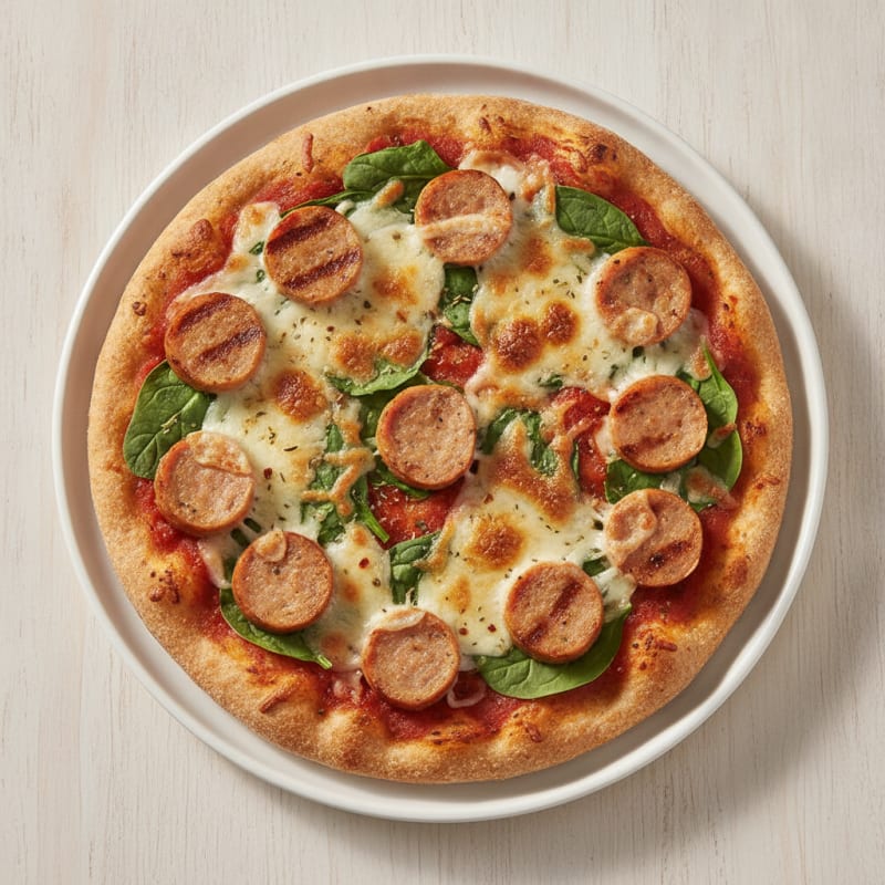Chicken Sausage and Spinach Pizza