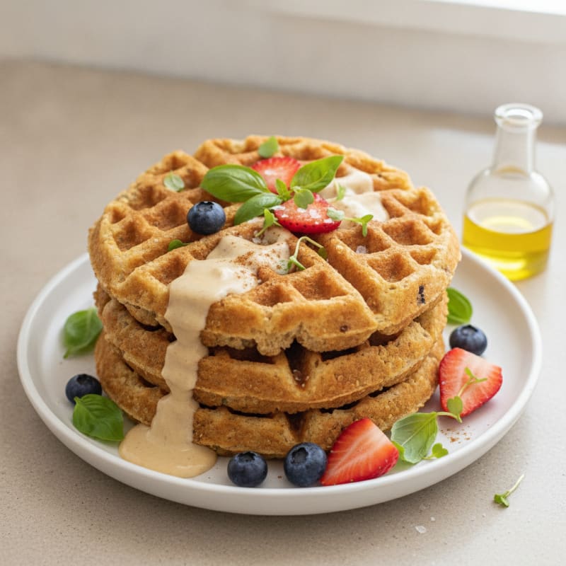 Quinoa Almond Flour Protein Waffles