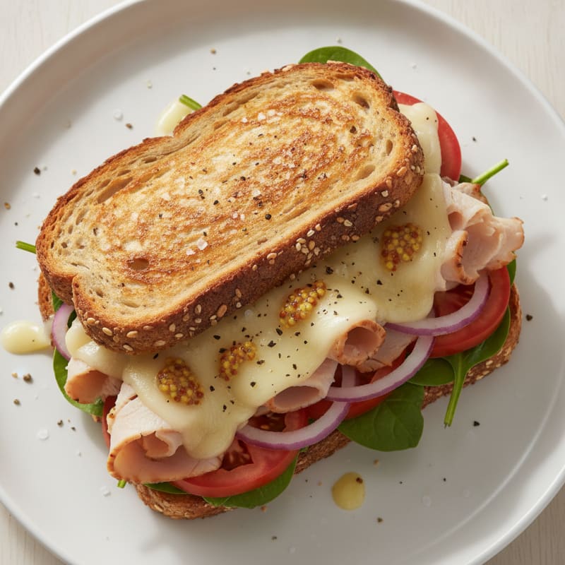 Hearty Turkey and Provolone Sprouted Grain Sandwich