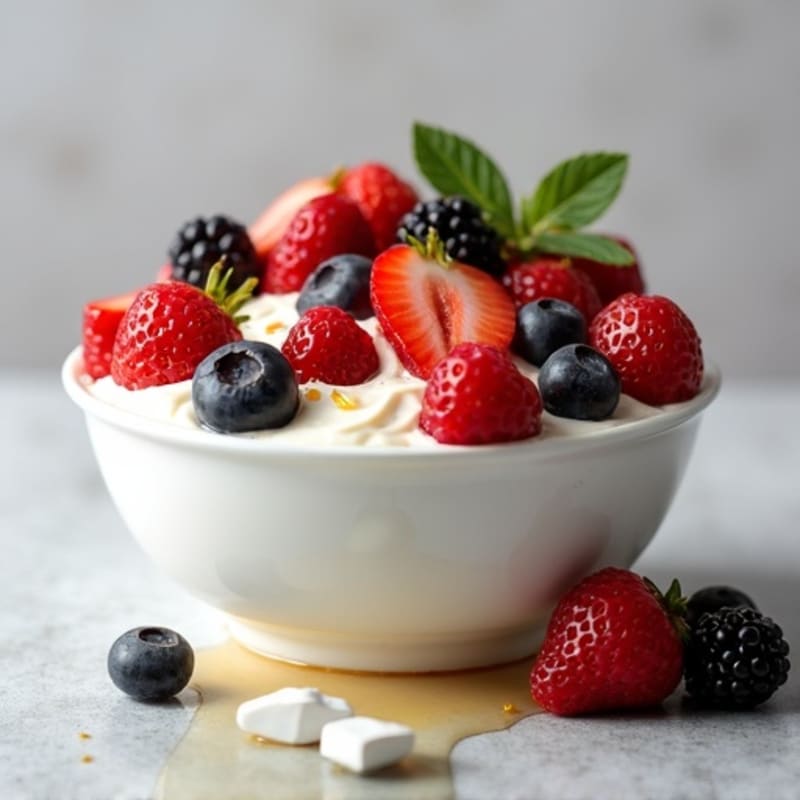 Silky Protein Yogurt Bowl with Mixed Berries