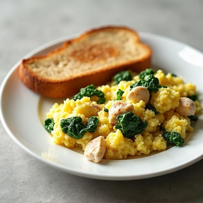 Egg White Scramble with Lean Turkey and Spinach