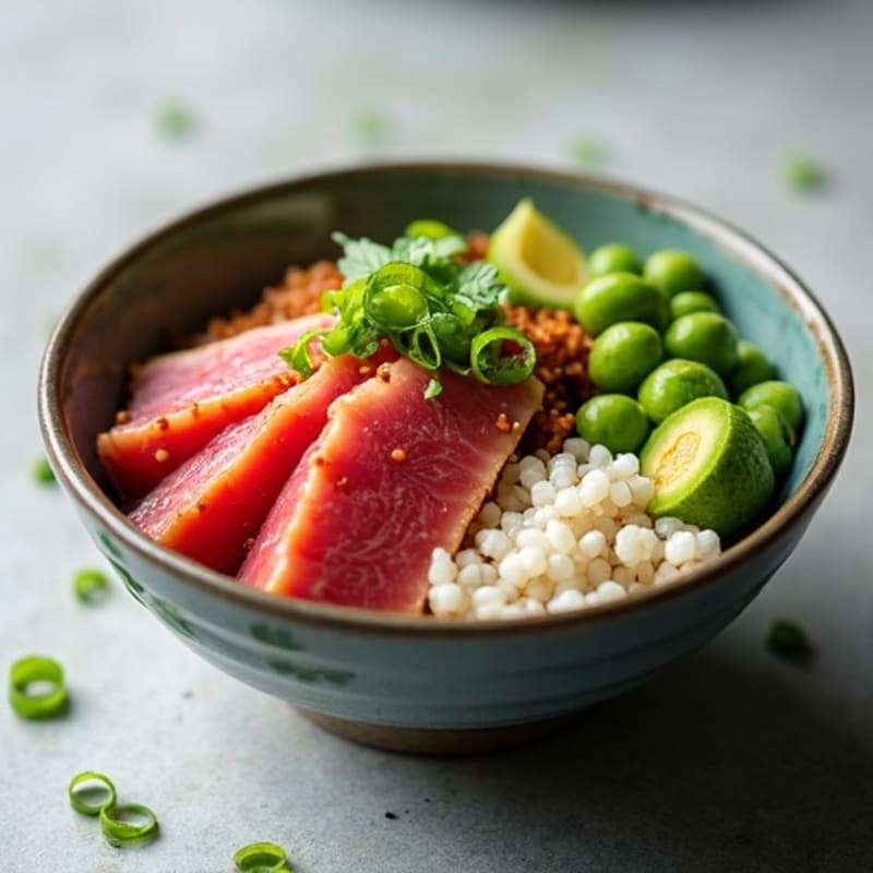 Fresh Ahi Tuna Poke Bowl with Sesame Rice