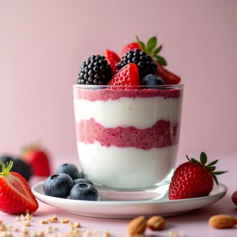 Greek Yogurt Protein Parfait with Mixed Berries