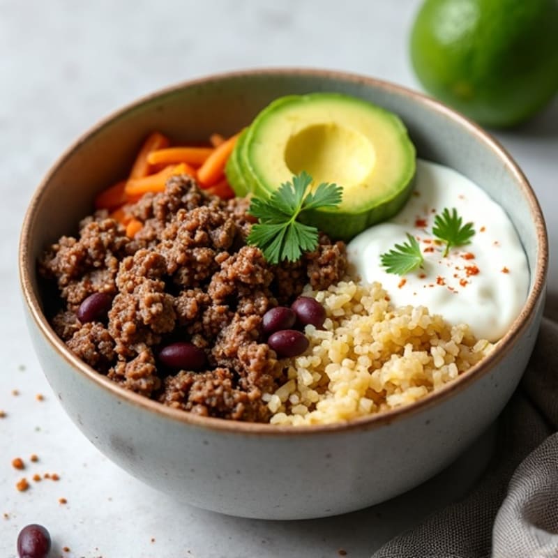Seasoned Ground Beef Bowl with Special Sauce
