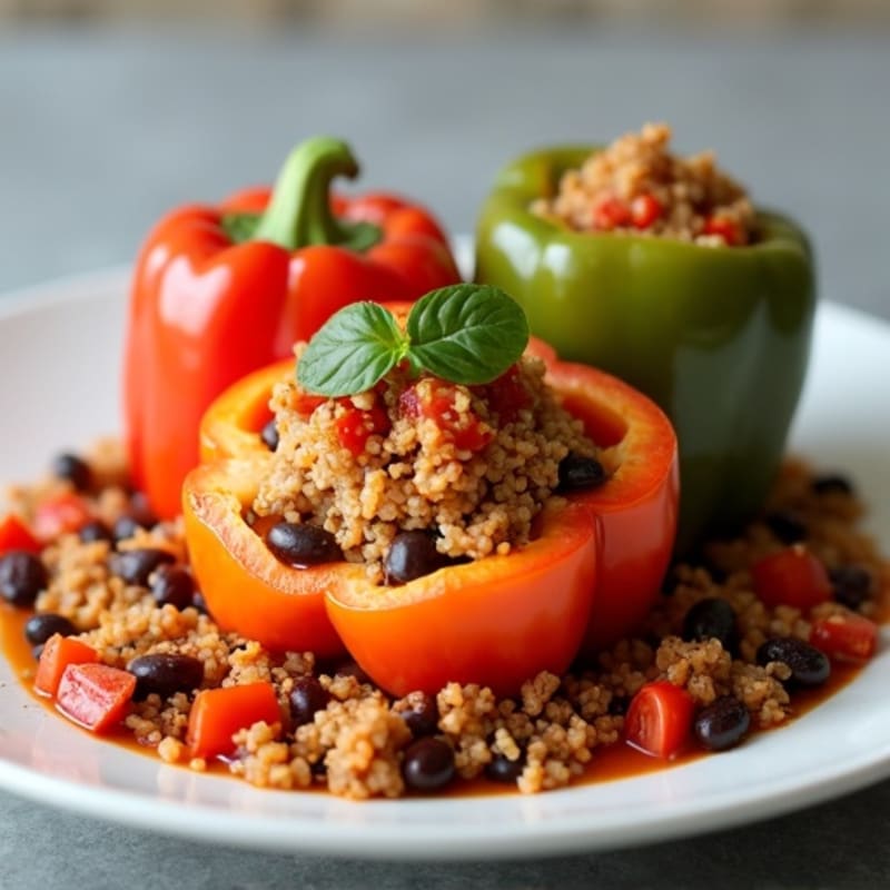 Savory Lean Ground Turkey Stuffed Bell Peppers