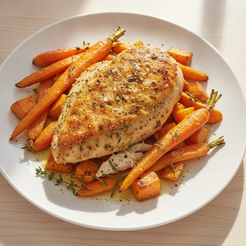 Garlic Herb Roasted Chicken with Root Vegetables