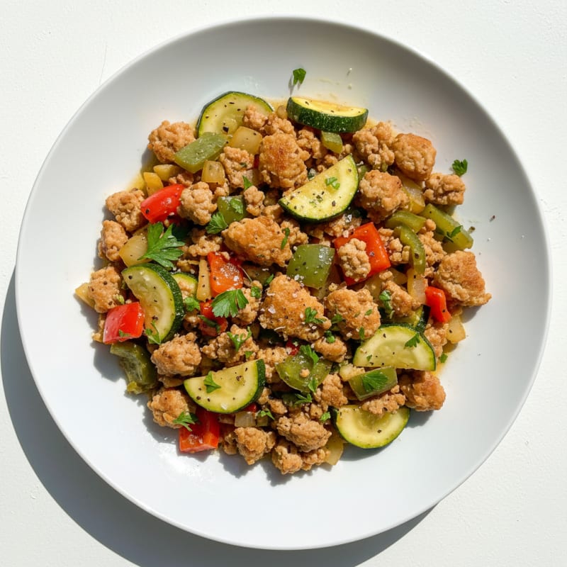 Savory Ground Turkey and Vegetable Skillet