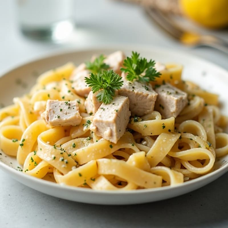 Creamy Lemon Herb Tuna Pasta
