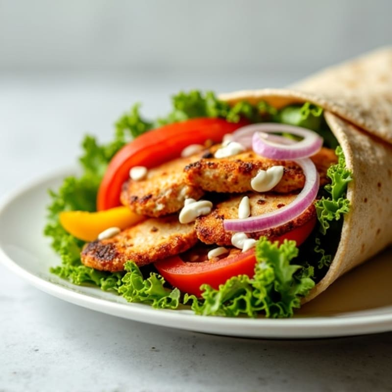 Crispy Grilled Chicken and Fresh Vegetable Wrap