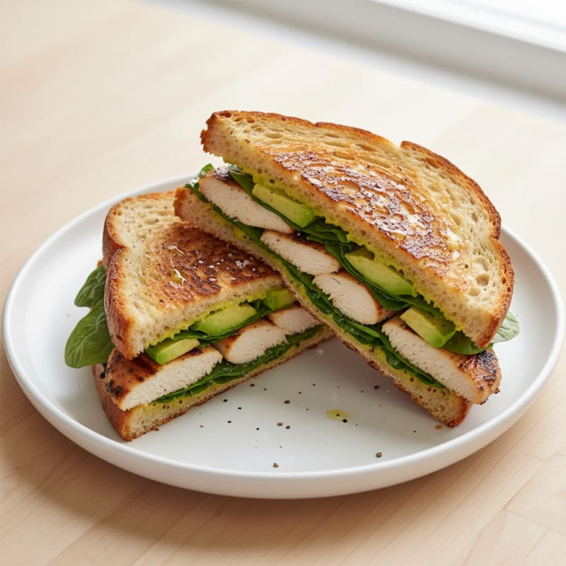 Crispy Grilled Chicken Avocado Panini