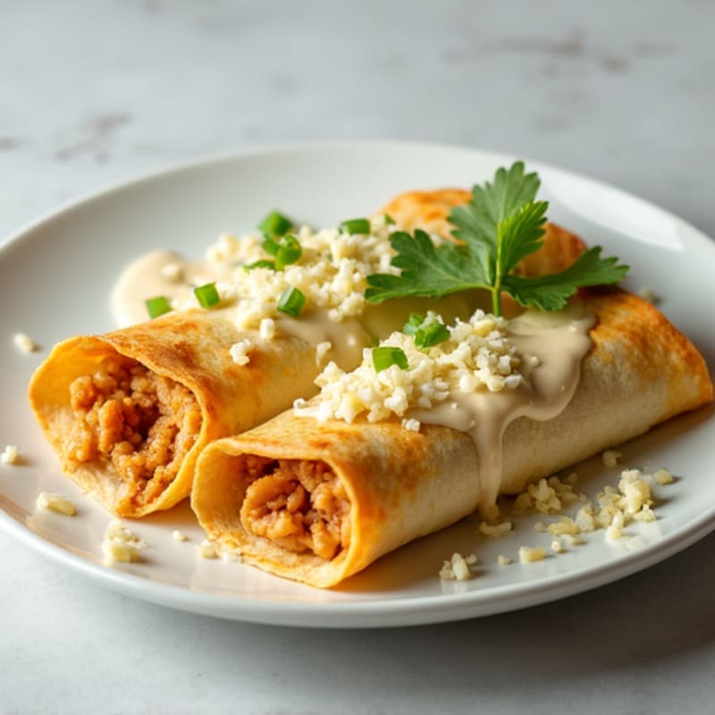 Creamy Green Chile Chicken Enchiladas