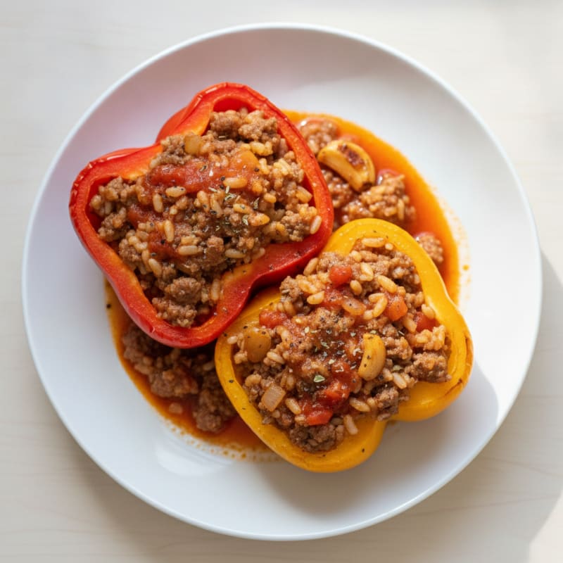 Hearty Beef and Rice Stuffed Peppers