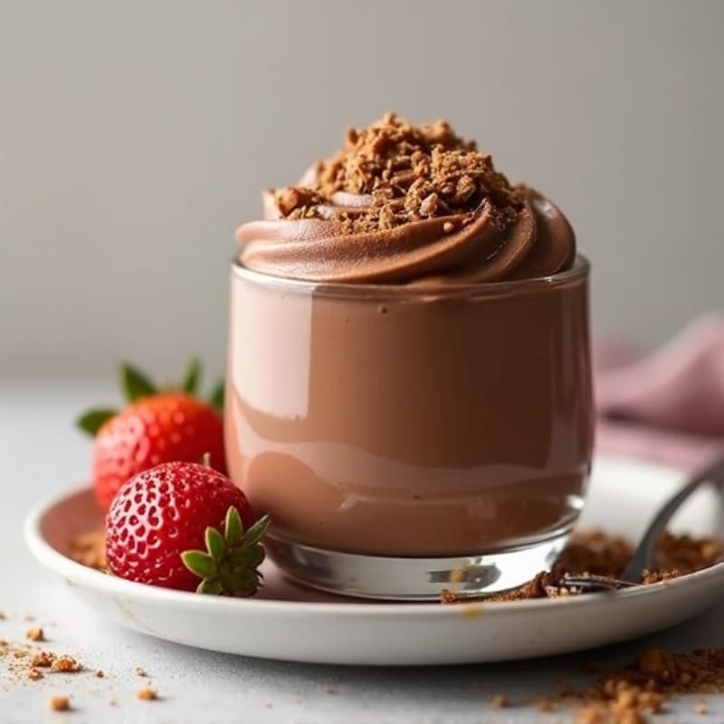 Silky Chocolate Protein Pudding with Almond Butter