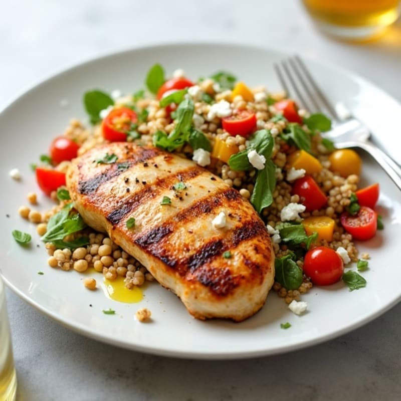 Grilled Chicken Breast with Crunchy Quinoa Salad