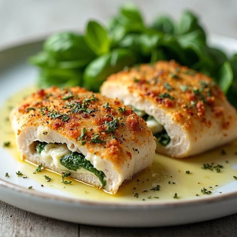 Herb-Crusted Feta Stuffed Chicken Breast