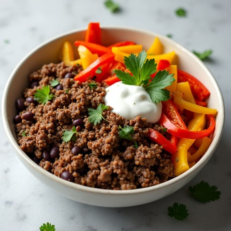 Seasoned Ground Beef Bowl with Special Sauce