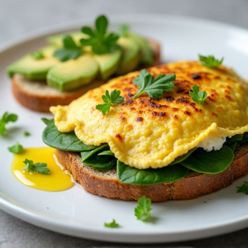 Egg White Spinach Omelette with Cottage Cheese
