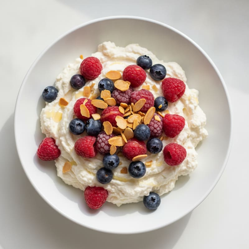 Silky Greek Yogurt Protein Mousse with Mixed Berries