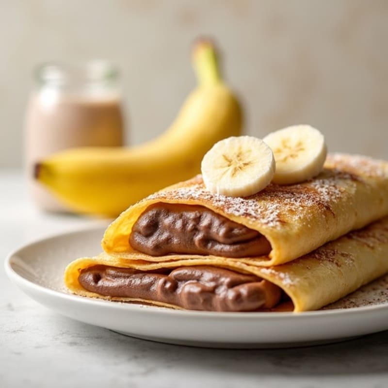 Thin Protein Crepes with Creamy Banana Chocolate Filling