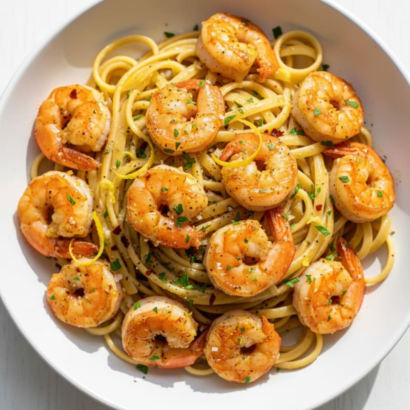 Garlic Butter Shrimp Scampi with Linguine
