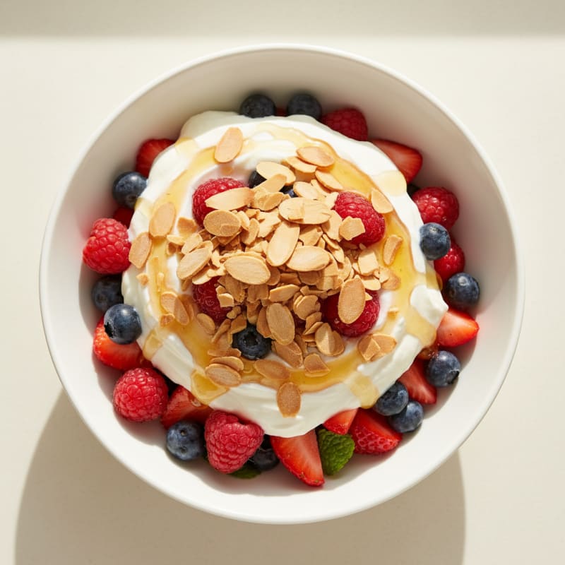 Greek Yogurt Parfait with Berries and Toasted Almonds